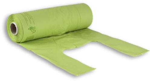 VIRUS ROLLO BOLSAS DE LA COMPRA VERDES PRECORTADAS DE 1KG (APROX. 80 BOLSAS), BOLSAS COMPOSTABLES Y BIODEGRADABLES, TAMAÑO 27+14X50 PARA COMPRA Y BASURA