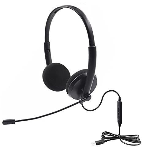 USB Headset with Noise Cancel-ling Microphone Stereo Sound Business Headphone for Laptop Computer Suitable Call Center Service Telephone Customer Service Soft phone Headset