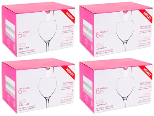 Acan Tradineur - Pack de 24 Copas - Modelo Misket - Capacidad: 260 ml - Ideal para Vino - Aptas para lavavajillas - Tamaño Aprox: Ø 6,7 x 16,5 cm