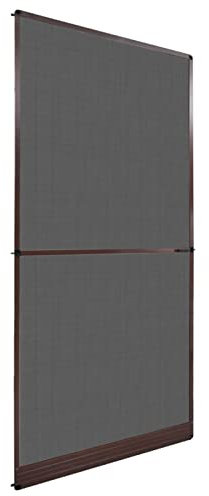 Norheim Mosquitera con Bisagras para Puertas, Diseño Ajustable, Puertas Abatibles, Marco de Aluminio y Fibra de Vidrio, Marrón 120x240 cm