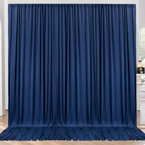 Faltenfreie, marineblaue Hintergrundvorhänge, Paneele, 1,5 x 3 m, seidiges Polyester, Foto-Hintergrund, Vorhänge für Geburtstag, Hochzeit, Party, Abschlussfeier, Fotografie, Hintergrund, 3 x 3 m
