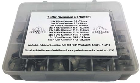 Oetiker Klemmen Sortiment 170 teilig Schlauchschellen Einohrschellen Schlauchklemmen Zapfanlage Zubehör