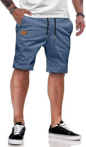 JMIERR Kurze Hosen Herren Sommer Shorts Herren Chino Baumwolle | Cargo Shorts Herren,Freizeit Shorts,Bequeme,mit Kordelzug Taschen,Elastische,Sommerhose für Freizeit,Golf,Strand,Urlaub
