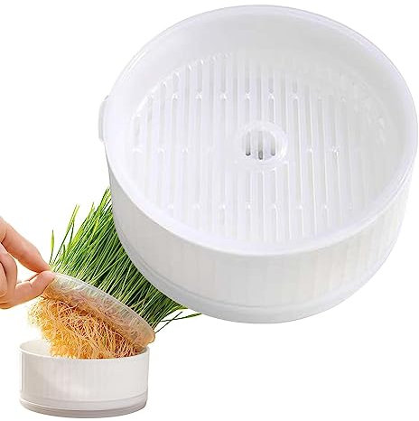 Katzengras-Pflanzgefäß für Hauskatzen | Hydroponische Pflanzkästen - Abnehmbare Keimschale, bodenfreier Graskasten, hilft bei der Verdauung, Heimdekoration Chaies