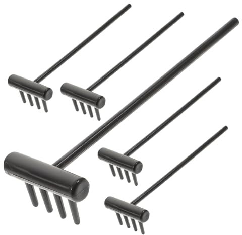 FUNOMOCYA Lot De 6 Mini Râteaux Zen pour Bac à Sable Accessoires De Table Noirs 4 Pouces, Outils Décoratifs De Jardinage Méditatif, pour Dessin De Motifs Zen Et Relaxation