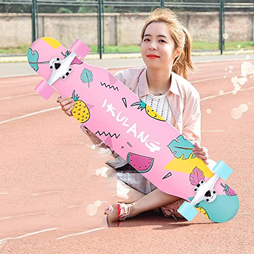 Longboard Skateboard Mädchen Erwachsene Brush Street Road Dance Board Anfänger Profi Transport Jungen und Mädchen Double Tilt (B)