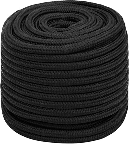 vidaXL Bootsseil Ankerleine Festmacher Tauwerk PP Leine Seil Tau Polypropylenseil Geflochten Flechtleine Schwarz 16mm 25m Polypropylen