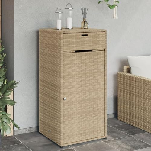 SECOLI Gartenschrank wetterfest balkonschrank wetterfest gartenschrank Kunststoff gartenschrank für den außenbereich putzschrank-Beige-55 x 55 x 111 cm
