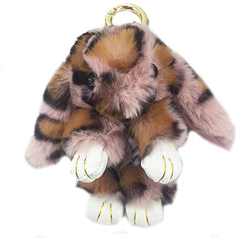 Xsclpomddy Plüsch Hase Schlüsselanhänger Plüsch-Häschen Pom Poms Taschenanhänger Handtasche Autoschlüssel Dekoration