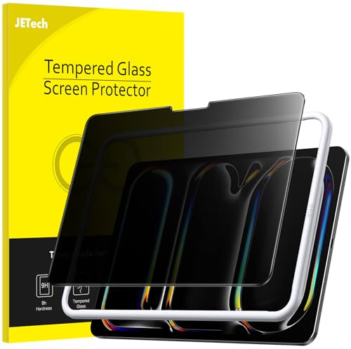 JETech Sichtschutz Schutzfolie für iPad Pro 13 M5/M4, 1 Stück | Für 2025/2024 Modell, Anti-Spy Blickschutz Gehärtetes Glas Schutzfolie, Installationshilfe, Kratzfestes Design