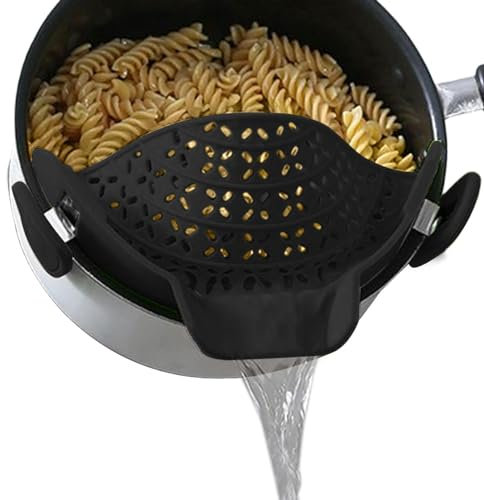 Colador de pasta – Colador de silicona acoplable para cocina |. Home Gadget resistente al calor – Colador para carne y verduras, 22,3 x 11,2 x 5,8 cm.
