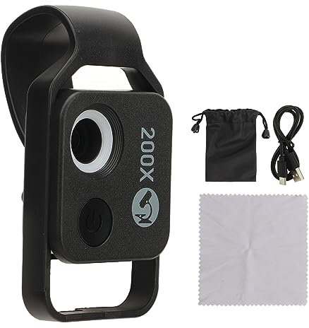 200X HD-Taschenmikroskop, Handy-Mikroskop, Kamera-Clip-Mikroskop für Lehrexperimente, Eingebauter Akku