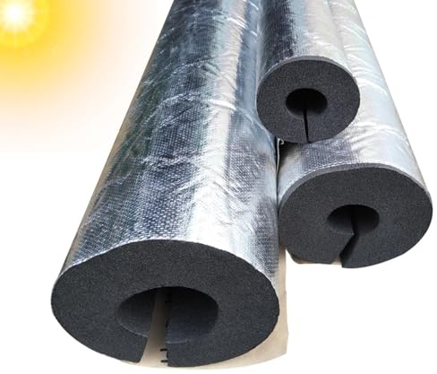 Antifreeze Pipe Insulation Cover 20 mm Thick Aluminum Foil Foam Tubing Outdoor Water Pipe Insulation Foam Tube 20.0 mm, 25.0 mm, 32.0 mm, 43.0 mm, 50.0 mm, 63.0 mm, Self-Sealing Lagging(25.0 mm)
