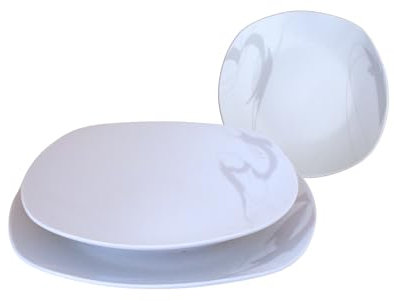 Set di Piatti Ink Painting Da Tavola in Porcellana Resistente Design Moderno, 18 Pezzi Per 6 Persone, Bianco e Grigio, Per Uso Quotidiano, Per Lavastoviglie.