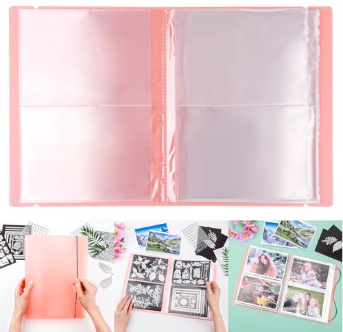 Grande album Briartw per riporre adesivi e foto con 80 tasche, materiale PP, tasche interne trasparenti per cartoline, francobolli, fustelle, adesivi, organizzazione della carta (arancione)