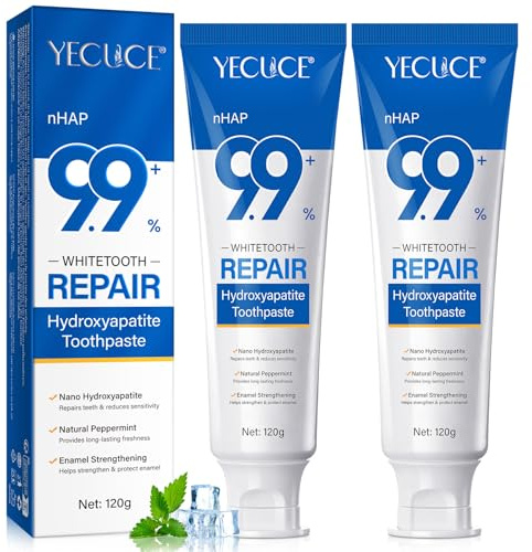 2pcs Hydroxyapatite Toothpaste 120g, Repair Teeth - De-Sensitise, Anti-Cavity, natürlicher Minzgeschmack zur Stärkung des Zahnschmelzes, Erhaltung der Mundgesundheit
