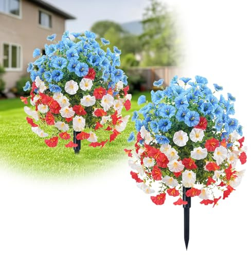 Arbusto da esterno in legno di bosso con chiodi da 56 cm, arbusto verde utilizzato per giardino, cortile, veranda, cortile, decorazione con rose e bosso verde QHa720 (blu cielo, 60 cm)