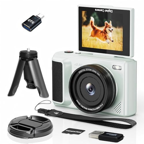 ARNNSSIEN 4K Digitalkamera med 180° vridbar skärm, kompakt 2,8-tums Kompakt Kamera för Resor, 16X Zoom, Resevänlig design, Inbyggt 1500 mAh-batteri för 2 timmars inspelning, Y1