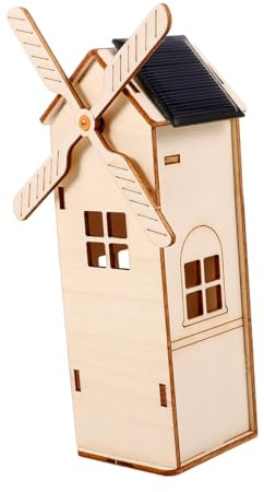 VICASKY Solarbetriebenes Selbstgemacht Holz Bauspielzeug Windmühle Für Kinder Stem Experimentierset Zum Selberbauen Sicher Und Nachhaltig Für Jungen Und Mädchen