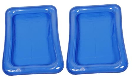 FRCOLOR 2stücke Puppenschwimmbecken Aufblasbar Wassertablett Für Puppen Poolspielzeug Schwimmender Tisch Aufblasbares Tablett Puppenpool-spielset Tragbares Becken Wasserspieltisch Für