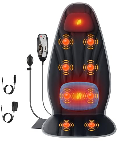 SLOTHMORE Back Massager with Heat Seat Massager for Full Back Helps Relieve Fatigue, Massage Seat Cushion with Lumbar Support Suitable for Office Chair/Home/Gift