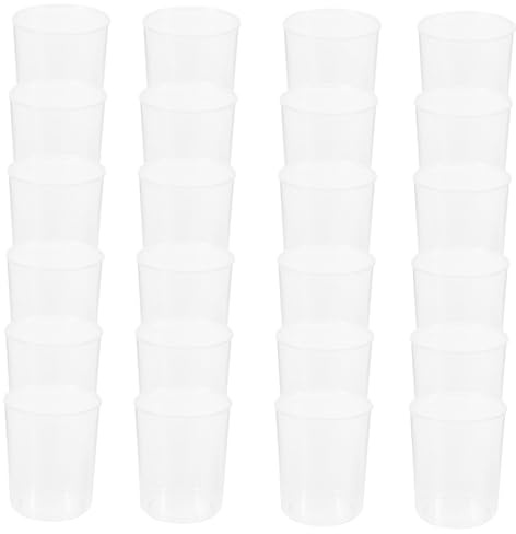 BEBEMOKO 30Pcs Measuring Beakers for Laboratory Use Transparent Food Grade Abs Material with Clear Graduated Scale Heat Resistant Science Experiment Cups for Accurate Liquid Measurement and