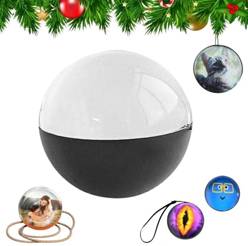 3D Crystal Ball with Digital Display, Personalized Ultrasound Ball, Crystal Ball Digital Video Display, Customizable LED Photo & Video Sphere, for Couples,Pets, Memory Gift