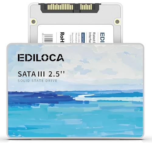 Ediloca 512GB SSD Internal Solid State Drive, 2.5 SATA III 6Gb/s, Up to 560MB/s Read Speed, 3D NAND Flash, Shock Drop-Proof for PC/Laptop/Desktop/NAS, Compatible with Windows/Mac/Linux (ES580E)