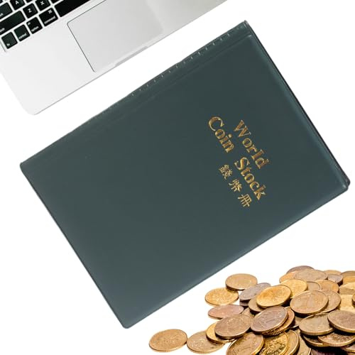 Münzalbum mit 120 Hüllen – Aufbewahrungsbuch für Sammler | tragbares Numismatikbuch | transparente Fächer von 5,91 Zoll | Organizer für Aufbewahrung und Präsentation