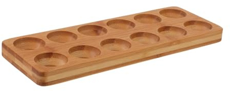 ELAYARD Portauova in Legno Naturale Organizer Compatto per Cucina e Frigorifero Supporto Compatto per Uova Fresche su Piano di Lavoro