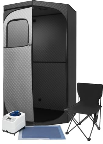 Set sauna portatile mini cabina vapore per esterni, tenda da sauna mobile con sedia pieghevole e borsa per il trasporto, adatto a casa, sala sauna, club e spa