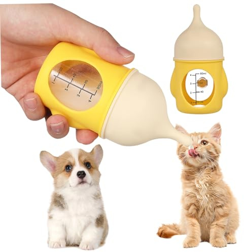 WEKAMOS Biberón para Mascotas Botella de Leche para Gatitos y Cachorros Recién Nacidos con Escala y Desmontable para Fácil Limpieza