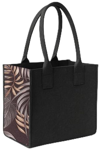 SILUK filtväska shoppingväska väska filt shoppingväska 35 x 20 x 28 cm många färger, Antracit – brun