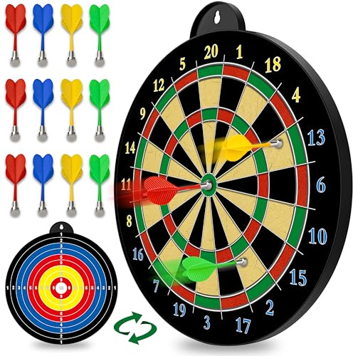 Magnetic Dart Board with 12pcs Magnetic Darts | Excellent Indoor Game and Party Games - Birthday Gifts for 5 6 7 8 9 10 11 12 Year Old Boy Kids