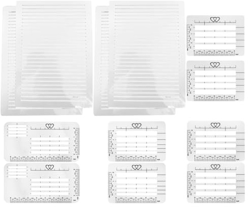 SEWACC 12 Pochoirs en Plastique Robustes pour Lettrage et Journaling, Règle de Dessin à Lignes Parallèles, Gabarits Multifonctions pour Papeterie Créative, Format Lettre, Ensemble 12