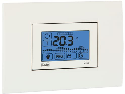 VEMER VE770100 EX.1C - Cronotermostato Elettronico da Incasso per Caldaia, Display Touch Screen, Programmazione Settimanale, Alimentazione a Batterie, Bianco/Grigio Antracite