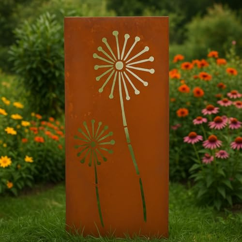 Zen Man Edelrost Garten Sichtschutz aus Metall Rost Gartenzaun Gartendeko edelrost Sichtschutzwand H180*75cm 031654-3