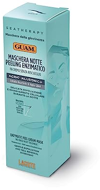 Guam, Seatherapy Enzym-Peeling-Nachtmaske, sanftes Peeling, Zellerneuerung, Cremebehandlung ohne Abspülen, Made in Italy, 75 ml-Packung