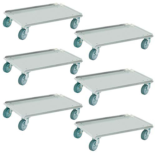 BRB 6 Transportroller aus Aluminium, graue Gummiräder, Deck geschlossen, Tragkraft 250 kg