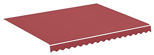 vidaXL Tissu de Remplacement pour Auvent Toile d'Auvent Tissu de Rechange pour Store Banne de Jardin Patio Terrasse Extérieur Bordeaux Rouge 3x2,5 m