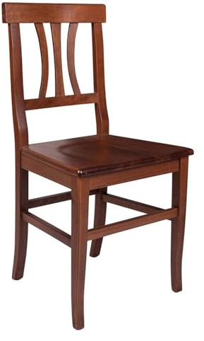 Dmora - Wohnzimmer- oder Küchenstuhl, Landhausstil, Buche massiv, 44x44,5h89 cm, Nussbaumfarbe