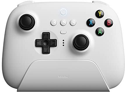 8bitdo Ultimate 2.4g Wireless Controller With Charging Dock, 2.4g Controller for PC, Android, Steam Deck & iPhone, iPad, macOS and Apple TV (White)