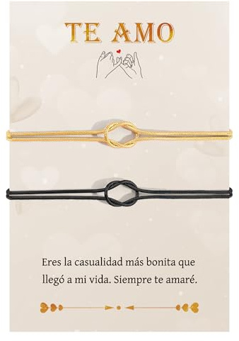 CheersLife 2 Piezas Pulseras para Parejas, Regalos Originales para Parejas