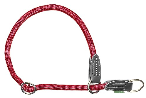 Leisegrün Retrieverhalsband verstellbar | Halsband für Hunde aus Nylon mit Zug-Stopp | Modell Derby | Rot | Größe: L