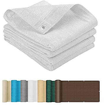 Voile d'ombrage Respirant 4.5 x 8 m Respirant UV Protection Filet dombrage avec Oeillets, Cordons pour Patio Jardin, Terrasse,Extéri, Blanc