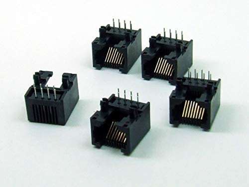 POPESQ® 5 piezas x RJ45 Zocalo 8p8c Sin blindaje PCB Ethernet Red #A3795