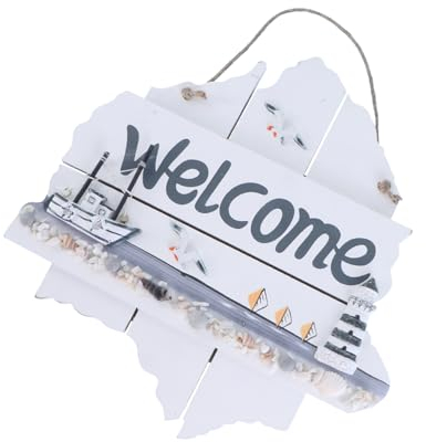 NOLITOY Holz Türschild Willkommensschild Mediterraner Stil Hängeornament Für Bar Café Wandschild Mit Glatten Kanten