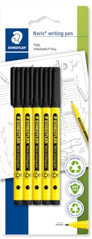 STAEDTLER 307-9 BK5 Noris Handschriftstift, Schwarz, 5 Stück