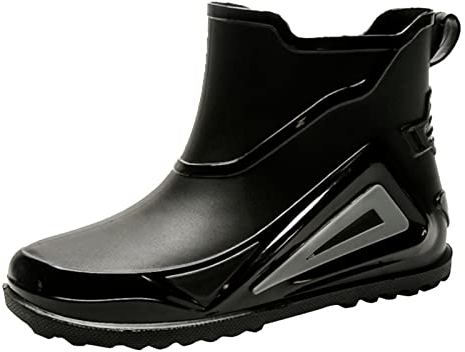 Shoe Tree Men's Wooden Outdoor Fashion Offroad Mountaineering Lightweight Non-Slip Rain Boots Rubber Shoes Ankle Boots Black Women's Heel Smooth Leather, black, 10 UK