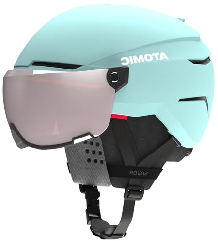 ATOMIC SAVOR VISOR JR Skihelm mit Visier - Für Kinder & Jugendliche - Max. Stoßdämpfung - Active Aircon Belüftung - Brille mit High End-Verspiegelung